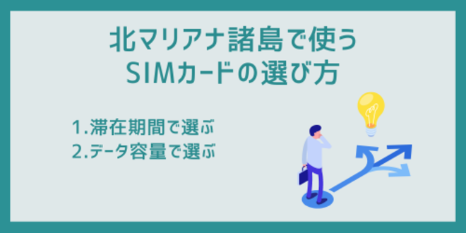 北マリアナ諸島で使うSIMカードの選び方
1.滞在期間で選ぶ
2.データ容量で選ぶ