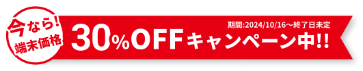 30％OFFキャンペーン中!!
